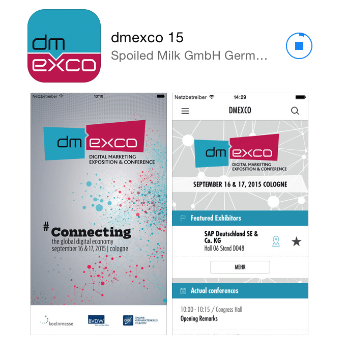 Screenshot: Dmexco-App im Apple-Appstore.